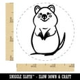thumbnail image 2 of Cheerful Standing Quokka Self-Inking Rubber Stamp Ink Stamper - Green Ink - Small 3/4 Inch, 2 of 7