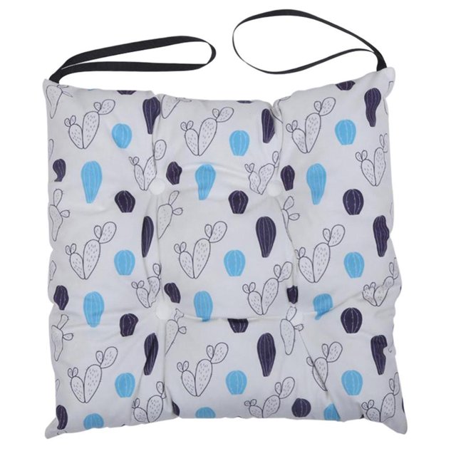 Almohadillas Suaves Para Sillas De Confort Cojines De Asiento De Cuadrados Almohadas Para Jardín, Patio, Camping, Cocina Comedor Tab Cactus Blanco-40cm BLESIY Cojines para sillas con corbatas
