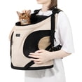 thumbnail image 2 of Cat Front Carrier - Pet Carrier Backpack for Cats Dogs, Breathable Adjustable Front-facing Chest Carrier with Shoulder Strap, Outdoor Travel Bag for Small Pets Daily, Beige, 2 of 6