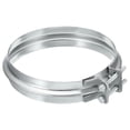 thumbnail image 1 of Abrazadera de conducto Uxcell, 6"(150mm) abrazadera en V de hierro galvanizado para conductos de ventilación y chimeneas, 1 of 7