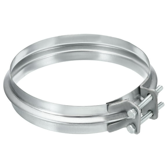 Abrazadera de conducto Uxcell, 6"(150mm) abrazadera en V de hierro galvanizado para conductos de ventilación y chimeneas
