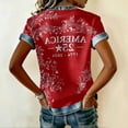 thumbnail image 4 of longantii 4th Of July Womens Shirts Relaxed Fit Pullover Fashion Vneck Short Sleeve Tees Anniversary 250 Flag Floral Summer Outfits Red XL, 4 of 4