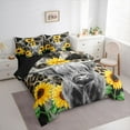 thumbnail image 3 of Castle Fairy 7-Piece Highland Cow Sunflower King Bedding Comforter Set, 3 of 8