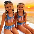 thumbnail image 3 of Grblisyd 4th of July Girl's 2 Piece Swimsuit Set American Flag Cute Bathing Suit Scoop Neck Independence Day Bikini Sets, 3 of 6