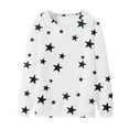 thumbnail image 4 of FAOWME Womens Pullover Long Sleeve Round Neck Star Print Loose Fit Fashion Comfortable Sweatshirt For Autumn Winter Daily Wear White S, 4 of 5