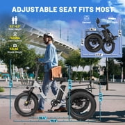 Qlife Triker Plus Electric Bike, Over 750W Brushless Motor Electric Tricycle for Adults, 48V 13Ah, Max 20MPH Up to 65 Miles，20x4.0 Fat Tire E-Bike（white）