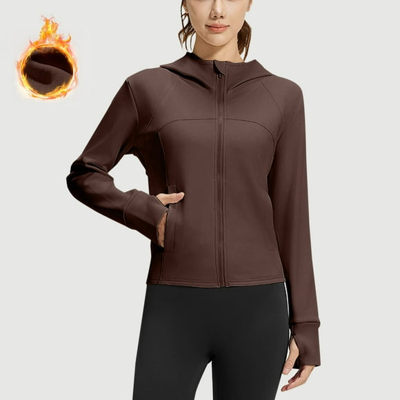 HongQid Jackets for Women, Full Zip Slim Fit Lightweight Athletic Running Sports Track Jacket with Pockets