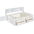 thumbnail image 6 of White Full Size Wood Daybed with Storage, 4 Drawers & 2 Shelves, Modern Bed Frame with Casters, 6 of 10