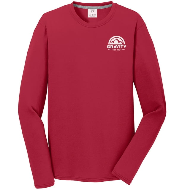 Gravity Outdoor Co. Performance Long Sleeve Shirt - Red - White Logo - 2XL