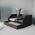 thumbnail image 4 of Ballucci Desk Organizer with Drawer, 2 Tier Paper Office Supplies Desk Organizer, 13.4" x 9.6" x 6", Black, 4 of 5