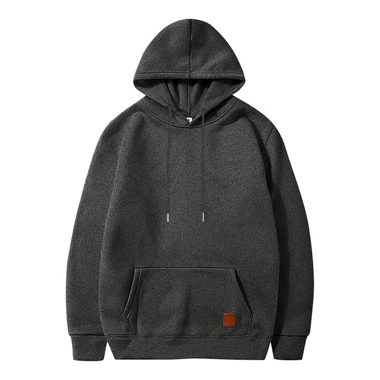 Hoodies Sweatshirt for Men,Hoodie Leather Label Long Sleeve 