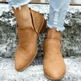 thumbnail image 6 of Leozcaa Women's Ankle Boots Low Chunky Heel Comfortable Cutout Casual Fall Short Fall Booties Shoes, 6 of 6
