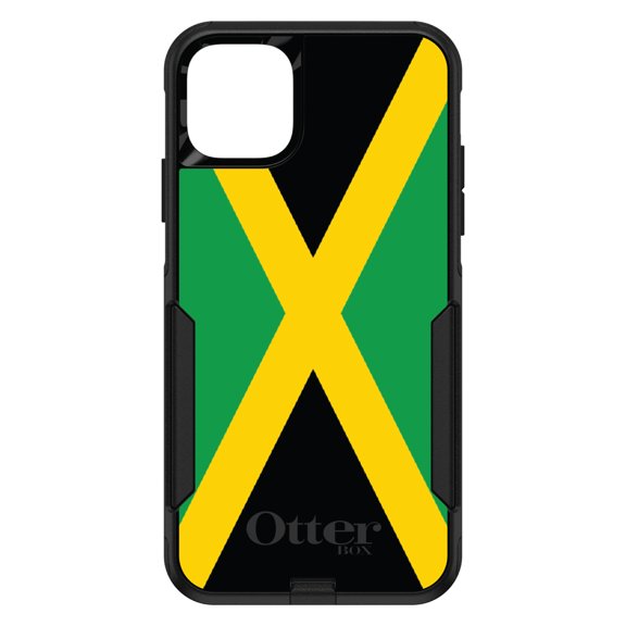 DistinctInk OtterBox Commuter Custom Case for Apple iPhone 15 (6.1" Screen) - Show Your Love of Jamaica - Raised Bezel Screen Guard