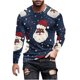thumbnail image 2 of Blusas y camisas de manga larga con cuello redondo para hombre Blusa de manga larga con cuello redondo y estampado navideño para hombre Blusa de poliéster para hombre, 2 of 4