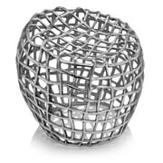 Tejido Round weave Stool in Rough Silver Finish