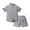 Gray, variant on Darzheoy Toddler Boys Outfits Breathable Summer 2 Piece Button Stand Collar T-Shirt And Casual Elastic Waist Shorts Solid Color Short Sleeve Sets ,Size 9 Months-4 Years