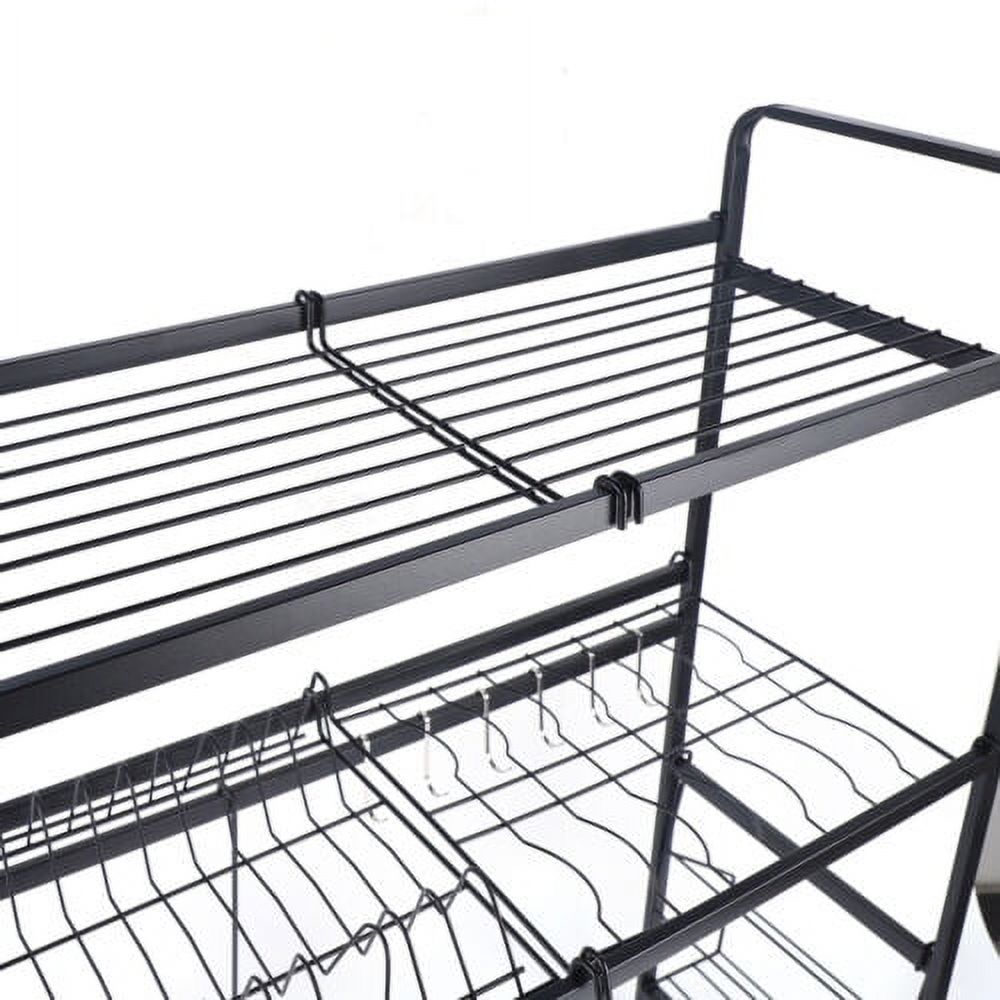 Over the Sink Dish Drying Rack 2-Tier Kitchen Shelf Cutlery Drainer H31.5" W25"