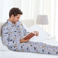 thumbnail image 6 of Naloa Dogs Are Running Men’s Pajamas Set - Long Sleeve Button Down Sleep Shirt and Pajama Bottoms Sleepwear Set-XX-Large, 6 of 7