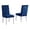 Navy Blue Velvet, variant on Velvet Tufted Side Chairs in Dark Gray with Silver Chrome Legs (Set of 2)