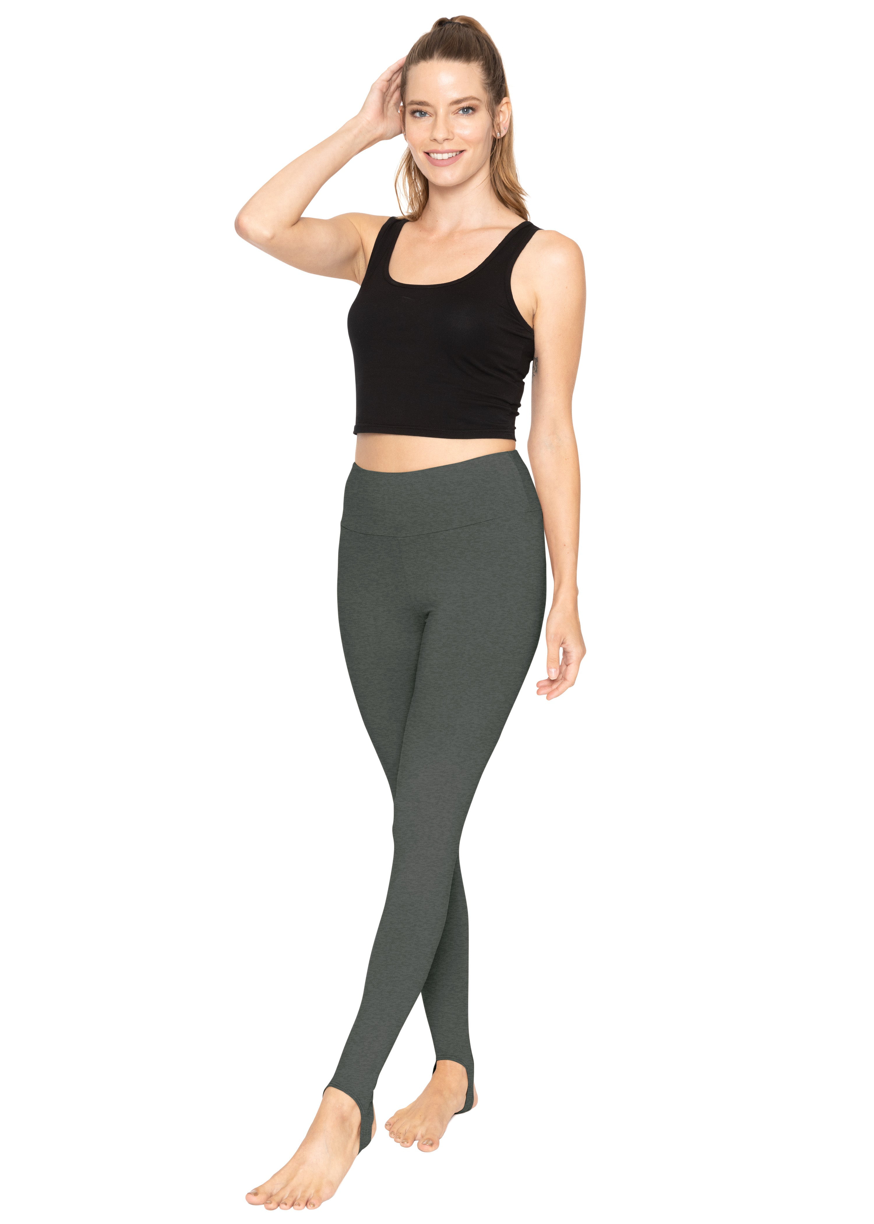  SJCY Women's Stirrup Leggings Stretchy Slim High Waist Yoga  Pants Solid Color Extra Long Over The Heel Leggings Foot Straps Beige :  Clothing, Shoes & Jewelry