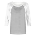 thumbnail image 5 of GERsome Women's Casual Tops 3/4 Sleeve Color Block Shirts Loose Fit Lightweight Crew Neck Basic Tops Cute Pullover S-2XL Gray/S, 5 of 5