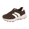 thumbnail image 4 of Rokment Women's Skate Fashion Sneakers Comfortable Suede Color Block Platform Running Walking Tennis Shoes Spring Fall Fashion Casual Skateboard Footwear Brown Size 9, 4 of 6