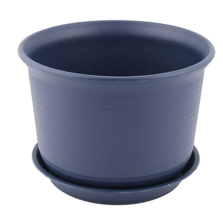 - Balcony Plastic Drainage Holes Flower Plant Pot Tray Holder Container Navy Blue