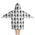 thumbnail image 2 of White Bigfoot and Tree Pattern Blanket Hoodies for Kids 6-13YR Oversize Wearable Blanket Hoodies for Boys Girls Teens, 2 of 7