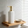 thumbnail image 4 of Glass Soap Dispenser, 350ml Luxury Gold Refillable Pump Bottle, Hand Wash Dispenser, Glass Pump Bottle for Kitchen Bathroom Shampoo Lotion 7.48x2.52x2.52in, 4 of 6