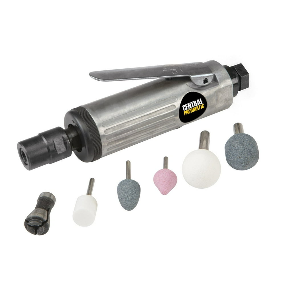 Central Pneumatic 1/4 in. Compact Air Die Grinder Kit Rear Exhaust