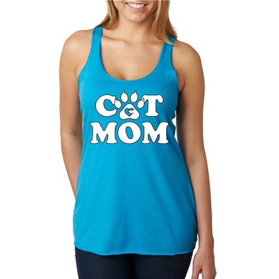 Wild Bobby, Best Paw Cat Mom, Pop Culture, Women Tri-Blend Racerback Tank Top, Vintage Turquoise, Medium