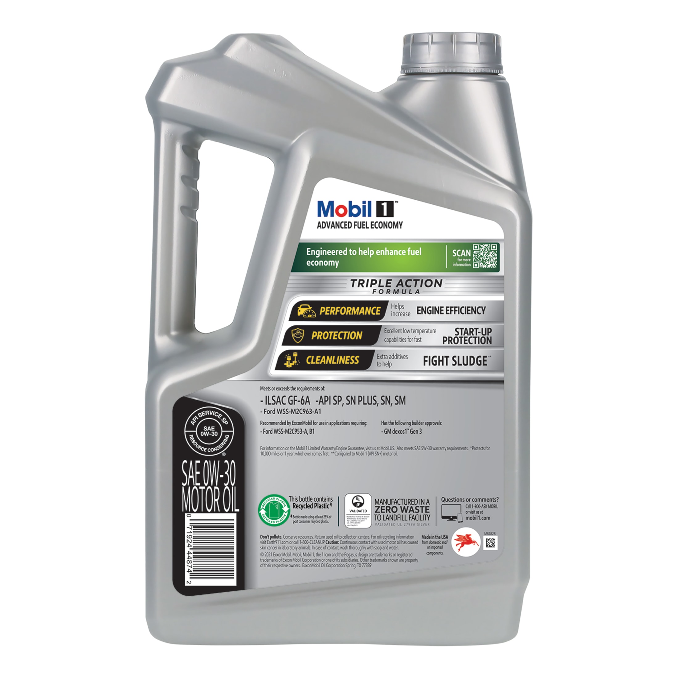 Mobil 1 Advanced Fuel Economy Full Synthetic Motor Oil 0W-30, 5 Quart - image 4 of 9