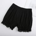 thumbnail image 4 of LIIPEE Girls Boys Leggings Shorts Solid Color Lace Trim Loose Fit Elastic High Waist Underwear Homewear Shorts Girls Trendy Vacation Shorts,Black,13-14 Years, 4 of 4