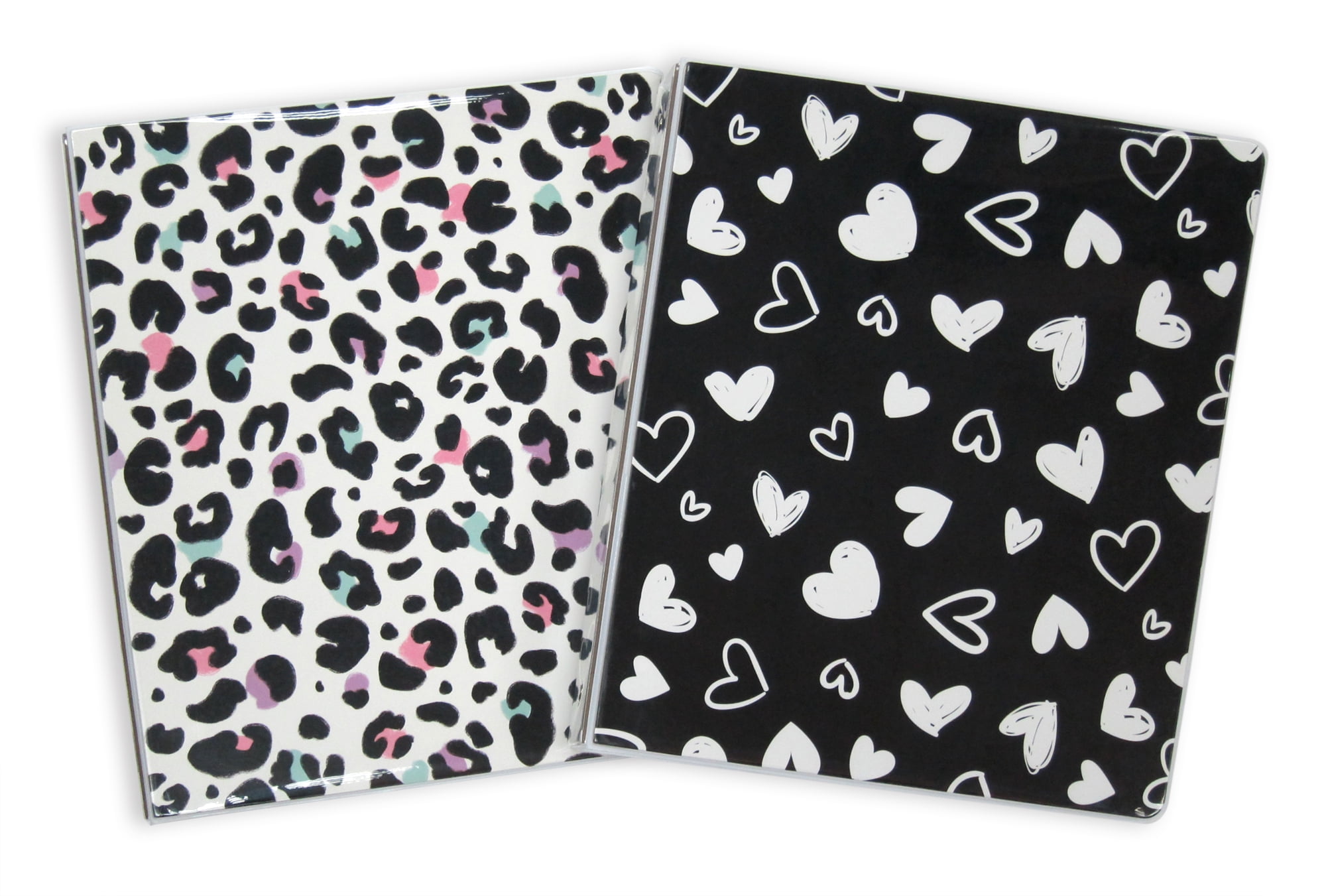 2pk PVC 1' 3-Ring Binder, Fashion Pop Noir