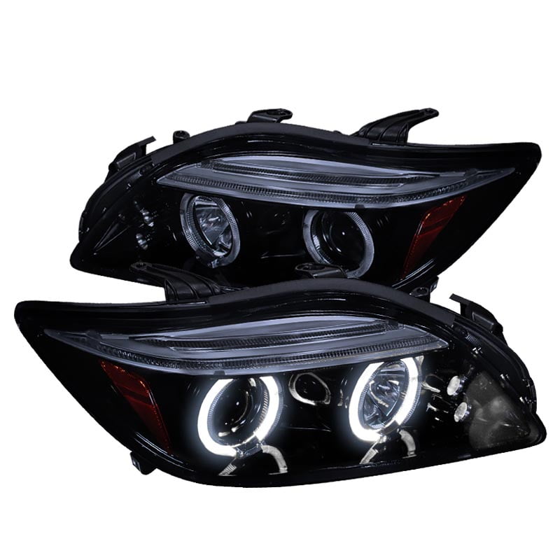 2005-2010 Scion tC Glossy Black Halo Projector Headlights+Smoke LED Tail Lamps 