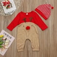 thumbnail image 3 of Douhoow Unisex Baby Christmas Jumpsuit Infant Long Sleeve Reindeer Romper with Hat, 3 of 9