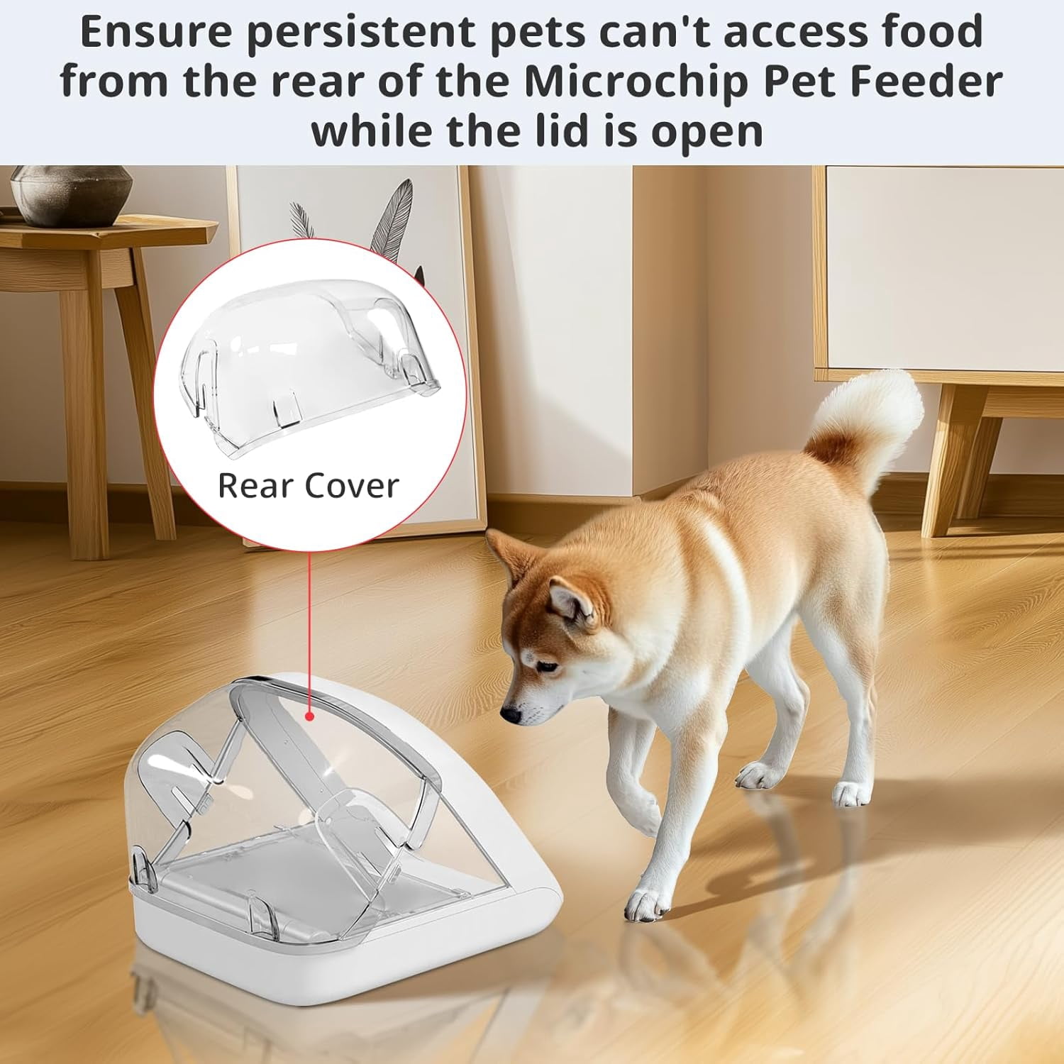 Front Cover for Automatic Microchip Cat Pet Feeder - Prevents Persistent Pet from Getting Food from The Front of The Feeder