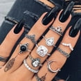 thumbnail image 2 of AYYUFE 10Pcs Vintage Crown Pear Rhinestone Women Knuckle Midi Finger Stacking Rings Alloy, Rhinestone Multi-color, 2 of 7