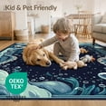 thumbnail image 4 of ODIKA Navy Animals Octopus Tentacle Nautical Creature Motif Wave Border for Dining Room, Under Table, Home Office, Non-Slip Chair-Friendly, 4 of 7