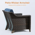 thumbnail image 4 of MeetLeisure 4 Pieces Patio Conversation Furniture Set, 2 Chairs with 2 Ottomans, Outdoor Wicker Armchairs with Water-Resistant Washable Cushions for Porch Balcony Sunroom, Dark Blue, 4 of 11