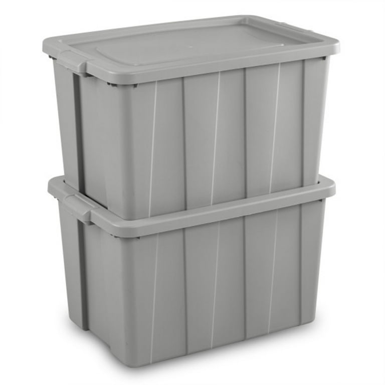 Sterilite Tuff1 30 Gal Durable Plastic Storage Tote Container Bin with Lid for Basements Garages Attics 8 Pack Walmart