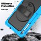 thumbnail image 4 of Funda para Samsung Galaxy Tab S10 FE+ Plus de 13,1 pulgadas modelo 2025 (X620/X626B), funda protectora resistente a prueba de golpes con protector de pantalla, soporte giratorio de 360°,correa de mano, 4 of 9