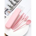 thumbnail image 3 of 1pc Creative Portable Pp Cutlery Set, 4pcs Knife, Fork, Spoon, Chopsticks Set, Outdoor Portable Gift, Student Travel Cutlery,Suitable For Outdoor Trav, 3 of 5
