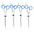 thumbnail image 1 of "Tijeras Estilista Barbero Profesionales Para Cortar Cabello Plata Azul ", 1 of 2