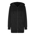 thumbnail image 4 of Atogsazn Fall Oversized Long Sleeve Pullover Hooded Sweatshirts for Women Solid Loose TopsWomens Zip Up Hoodies B-Black S, 4 of 9