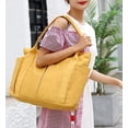 thumbnail image 3 of Kukuzhu Canvas Tote Bags for Women Handbag Large Tote Purse with Multiple Pockets Canvas Shoulder Bag for Office, Travel, School, 3 of 7