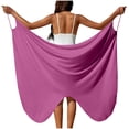 thumbnail image 2 of NSLGXD Sorties de Plage Grande Taille pour Femmes à Bretelles Spaghetti, Cache-Maillots, Robes Midi Portefeuille Unies, Cache-Maillots Roses, Taille P-5TG, 2 of 10