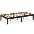 thumbnail image 2 of Costway Twin Size Wooden Platform Bed Frame 14" with Rubber Wood Legs Under-bed Storage Brown, 2 of 9