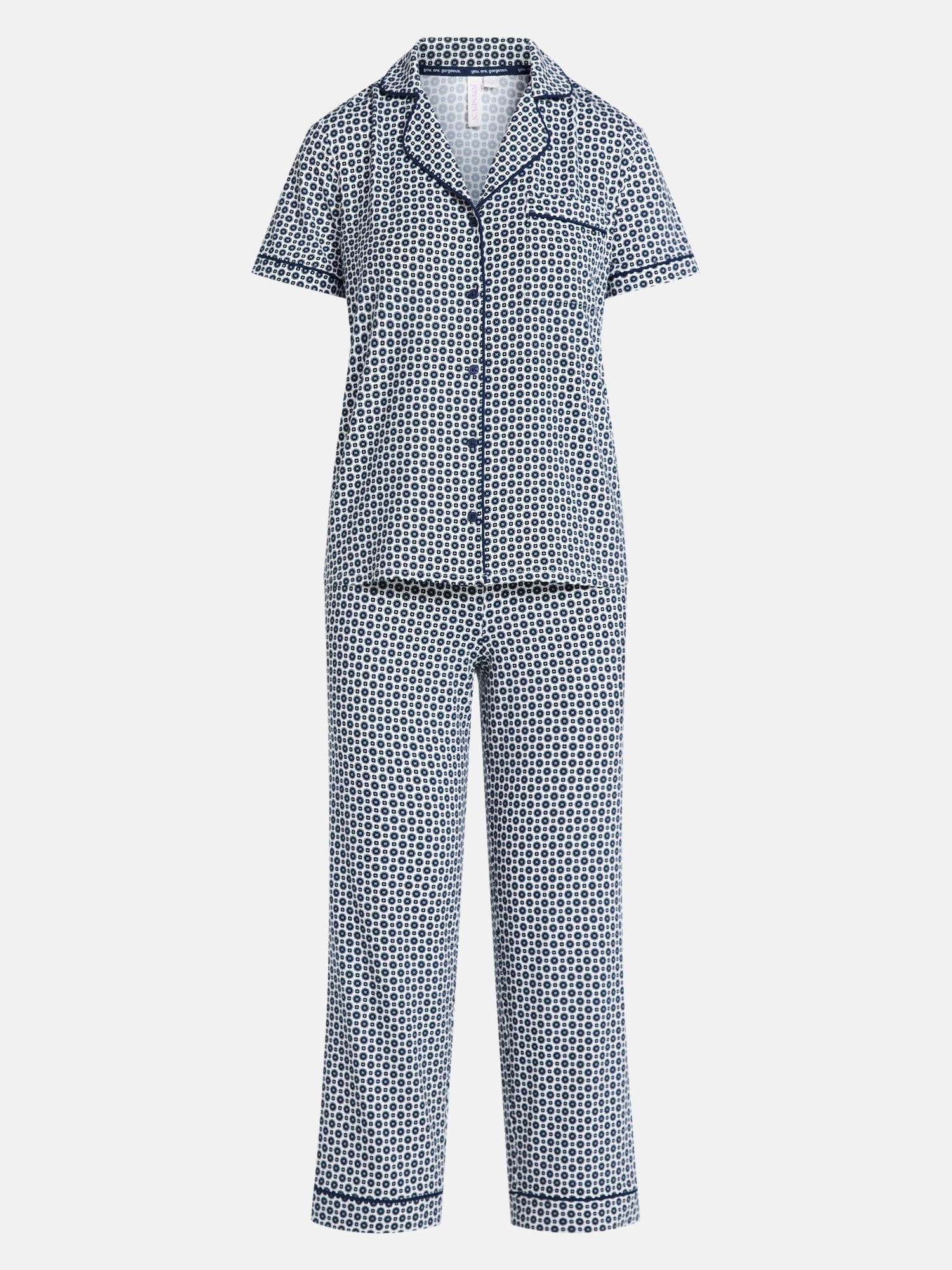 Joyspun Women's Dreamy Soft Collection Notch Collar Top and Capri Pants Pajama Set, 2-Piece, Sizes XS-3X