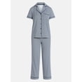 thumbnail image 4 of Joyspun Women's Dreamy Soft Collection Notch Collar Top and Capri Pants Pajama Set, 2-Piece, Sizes XS-3X, 4 of 4